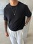 Old Money Desenli Basic T-Shirt - Siyah 4