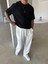 Old Money Desenli Basic T-Shirt - Siyah 5