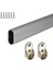 Oval alüminyum 90 cm dolap içi askı borusu ve flanş vidaları, 2 adet, dayanıklı metal 1