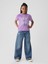 Kız Çocuk Lila Pullu Sequin Grafikli T-Shirt 3
