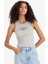 Slim Fit Dar Kesim Baskılı Halter Yaka Fitilli Kaşkorse Atlet F6240AX25HS 4