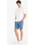 Regular Fit Beli Lastikli Rahat Kalıp Jean Bermuda Şort E4537AX25SM 3