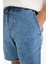 Regular Fit Beli Lastikli Rahat Kalıp Jean Bermuda Şort E4537AX25SM 4