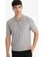 Standart Fit Polo Yaka Yarım Fermuarlı Triko Kısa Kollu Tişört F1945AX25SM 1