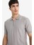 Standart Fit Polo Yaka Yarım Fermuarlı Triko Kısa Kollu Tişört F1945AX25SM 4