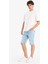 Slim Fit Dar Kesim Jean Bermuda Şort F4685AX25SM 2