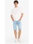 Slim Fit Dar Kesim Jean Bermuda Şort F4685AX25SM 3