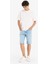 Slim Fit Dar Kesim Jean Bermuda Şort F4685AX25SM 4