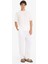 %100 Keten Relax Fit Üç Cepli Geniş Paça Pantolon F4601AX25HS 4