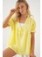 Önü Bağcıklı Kısa Kol Bluz 962 - Sarı 1
