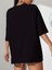 Baskılı Oversize Bisiklet Yaka T-Shirt - Siyah 4