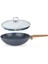 Seramik Wok Tava 28 cm Yanmaz Yapışmaz Yüzey Cam Kapaklı 1