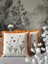 Turuncu işlemeli saçaklı kırlent kılıfı 43x43cm, şık ve rahat dekor seçeneği 4