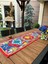 Kırmızı portföyino, limon desenli dikdörtgen tasarım, polyester, 50x150 ölçü 1