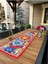 Kırmızı portföyino, limon desenli dikdörtgen tasarım, polyester, 50x150 ölçü 3