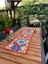 Kırmızı portföyino, limon desenli dikdörtgen tasarım, polyester, 50x150 ölçü 5