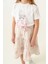 Kız Çocuk Pamuklu T-Shirt Keten Etekli Yazlık Takım 6-9 Yaş 7