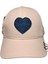Spteks Kitti 4-8 Yaş Kız Çocuk Açık Bej Kalp Aplikeli Baskı Yazlık Şapka 1