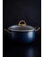 30 cm Derin Granit Tencere – 7.5 Litre, Gold Metal Kulplu, Alüminyum Tabanlı, Cam Kapaklı 1