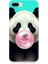 Apple iPhone 7 Plus Uyumlu Sakız Çiğneyen Tatlı Panda Desenli Silikon Kılıf 1