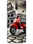 Oppo A5 2020 Uyumlu Kırmızı Vespa Roma Sokakları Desenli Silikon Kılıf 1