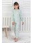 %100 Pamuk Süprem Penye Kumaş Avokado Desenli Uzun Kollu Bisiklet Yaka Kız Çocuk Pijama 2