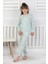 %100 Pamuk Süprem Penye Kumaş Avokado Desenli Uzun Kollu Bisiklet Yaka Kız Çocuk Pijama 4