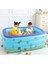 Şişme Havuz 3 Tabanlı Dikdörtgen Havuz Çocuk Şişme Havuzu 130X90X48CM Pompalı 3