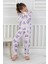 %100 Pamuk Süprem Penye Kumaş Uzun Kollu Bisiklet Yaka Kız Çocuk Pijama Takımı 3-8 Yaş 2