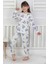 %100 Pamuk Süprem Penye Kumaş Uzun Kollu Bisiklet Yaka Kız Çocuk Pijama Takımı 3-8 Yaş 1
