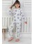 %100 Pamuk Süprem Penye Kumaş Uzun Kollu Bisiklet Yaka Kız Çocuk Pijama Takımı 3-8 Yaş 3