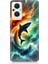 Oppo Reno 7 Lite Uyumlu Ateşle Dans Eden Köpekbalığı Desenli Silikon Kılıf 1