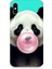Apple iPhone Xs Uyumlu Sakız Çiğneyen Tatlı Panda Desenli Silikon Kılıf 1