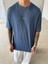 Old Money Ottoman Kumaş Basic T-Shirt - Mavi 1
