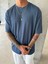 Old Money Ottoman Kumaş Basic T-Shirt - Mavi 3