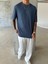 Old Money Ottoman Kumaş Basic T-Shirt - Mavi 4