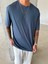 Old Money Ottoman Kumaş Basic T-Shirt - Mavi 5