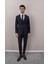 Erkek Yünlü Slim Fit Sivri Yaka Yelekli Takım Elbise 1