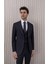 Erkek Yünlü Slim Fit Sivri Yaka Yelekli Takım Elbise 2
