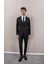 Erkek Yünlü Slim Fit Sivri Yaka Yelekli Takım Elbise 1