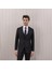 Erkek Yünlü Slim Fit Sivri Yaka Yelekli Takım Elbise 2