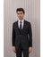 Erkek Yünlü Slim Fit Sivri Yaka Yelekli Takım Elbise 3