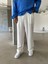 Tensel Kumaş Baggy Fit Pantolon-Beyaz 1