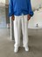 Tensel Kumaş Baggy Fit Pantolon-Beyaz 3