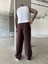 Tensel Kumaş Baggy Fit Pantolon-Kahve 5