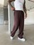 Tensel Kumaş Baggy Fit Pantolon-Kahve 3
