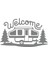 Welcome Karavan Sticker 17X17 cm Gri 1