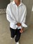 Erkek Oversize Fit Uzun Kollu Müslin Gömlek - Beyaz 5