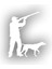 Avcı ve Av Köpeği Sticker 17X17 cm Beyaz 1