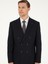Erkek Koyu Lacivert Slim Fit Çizgili Kruvaze Takım Elbise 50293931-VR100 4